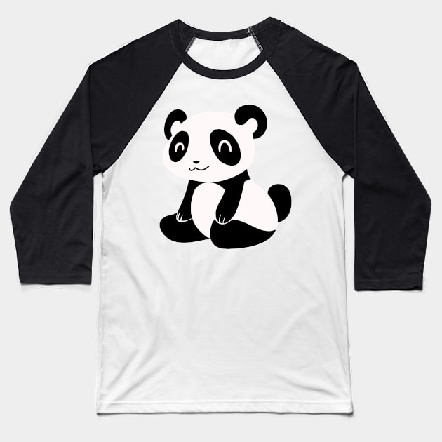 Happy Cartoon Panda Baseball T-Shirt by saradaboru